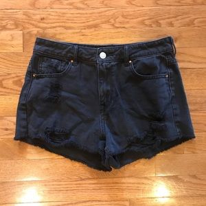 Pacsun Black Ripped Jean Shorts